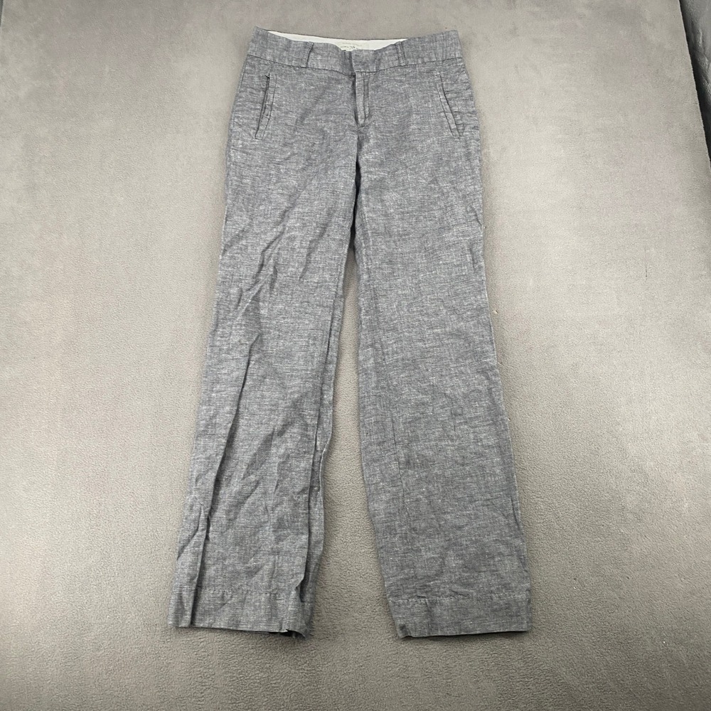 Banana Republic Martin Fit Trouser No 718 Gray Linen Cotton Pants Womens 4
